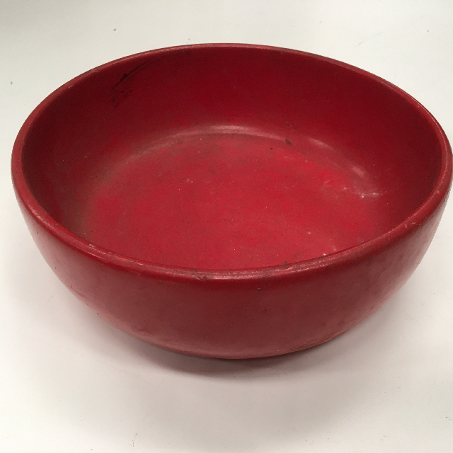 BOWL, Large Red Wooden